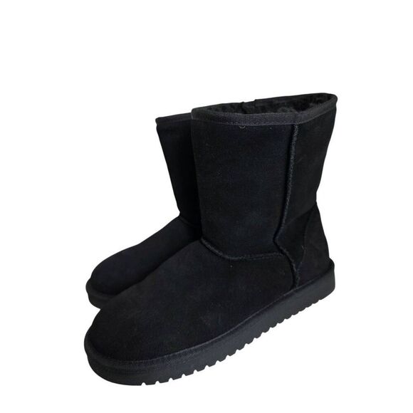 Koolaburra by UGG Black Short Boot Size 7 Suede Molded EVA Shearling NEW - Picture 3 of 7